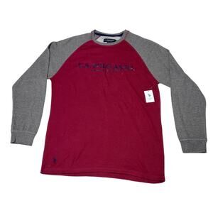 U.S. Polo Association USPA Long Sleeve Tee Shirt 2XL Red Gray New With Tags